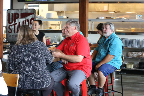 Attendees enjoy a Science on Tap event at Strawberry Alley Ale Works, which brings faculty from Austin Peay State University’s College of STEM to present on fascinating topics. (APSU)