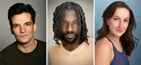 Austin Michael Russell (Brad), Terrance McQueen (Dr. Frank-N-Furter) and Mallory Wintz (Janet) star in Richard O'Brien's 'The Rocky Horror Show' at the Roxy Regional Theatre, October 18th - November 2nd